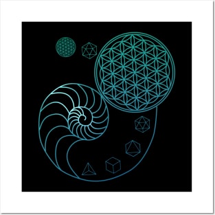 Sacred Geometry Spiral of Creation Posters and Art